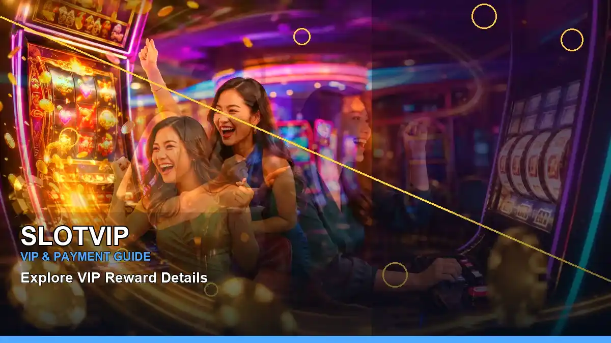 SLOTVIP online slot reels presented with a Philippine casino host in an adult gaming scene and a right-diagonal composition