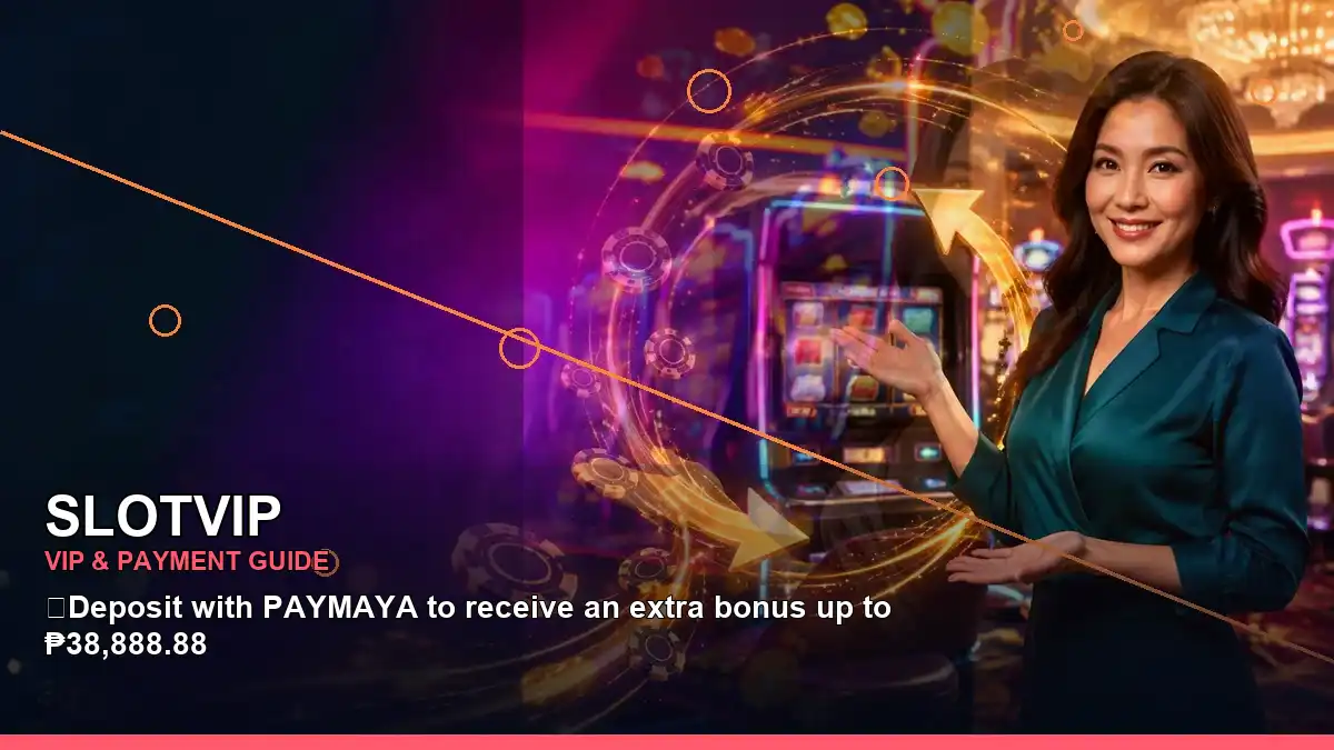 A vibrant SLOTVIP casino cashback feature presented in a clean layout for Philippine players, with offer details subject to current terms.